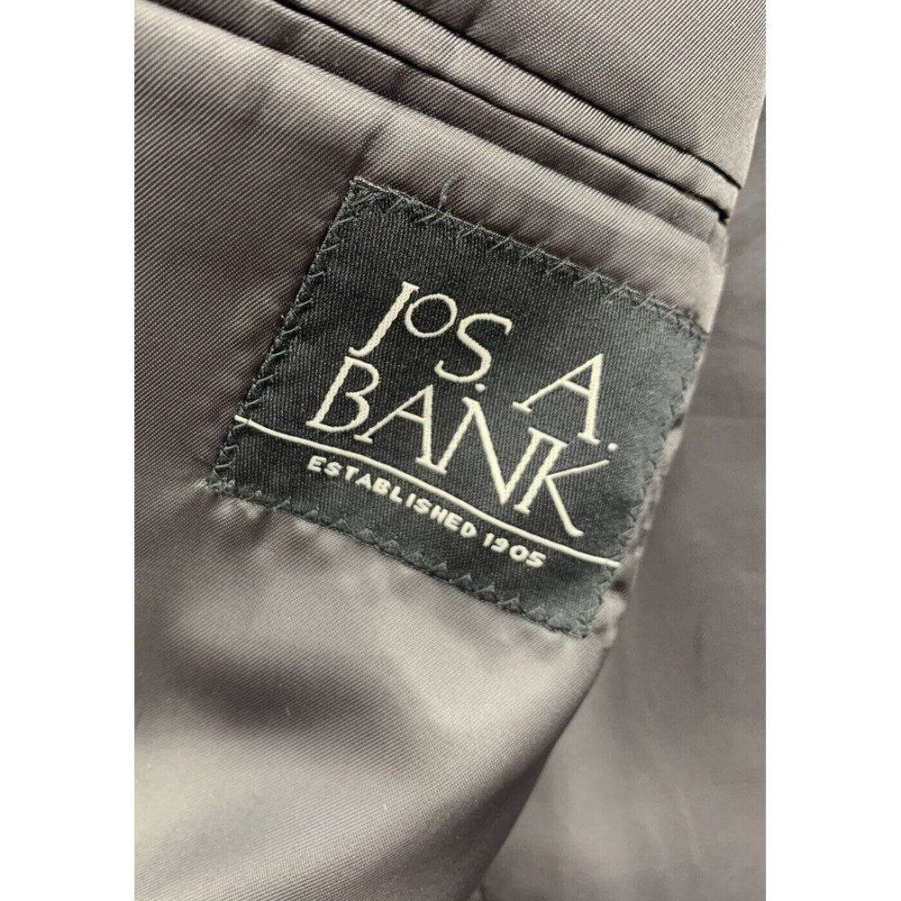 Jos A Bank Sport Coat Mens Size 44L Gray Single Breasted Vented Notch Two Button - Picture 16 of 16